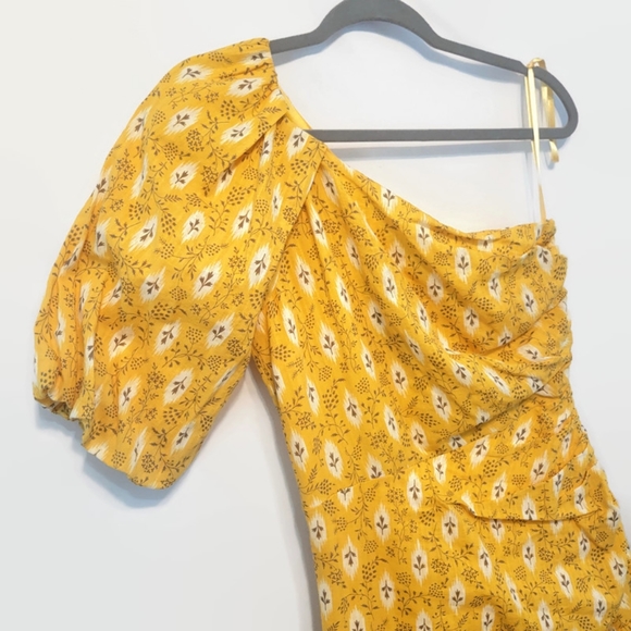 Veronica Beard Yellow Floral One-Shoulder Maxi Dress - Picture 7 of 16